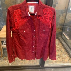Brand New! Red Western Button Down
